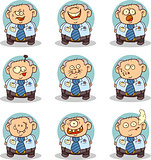 Set of 9 pictures of the old office worker. Can be used as a Smilie Pack.