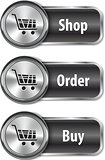 Metallic and glossy web elements/buttons for online shopping