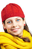 Pretty woman with red hat