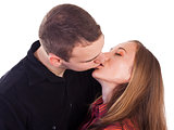 Young couple in love kissing 