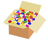 Full box of colorful medicine