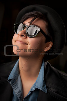 Ethnic Mixed Girl Wearing Sunglasses