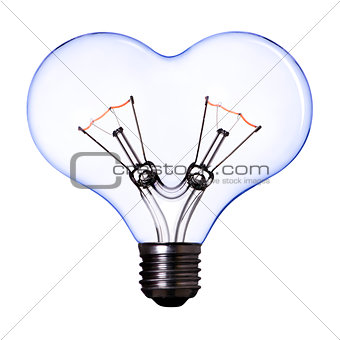 heart shape lamp bulb