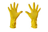 yellow rubber gloves
