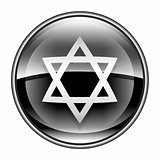 David star icon black, isolated on white background.