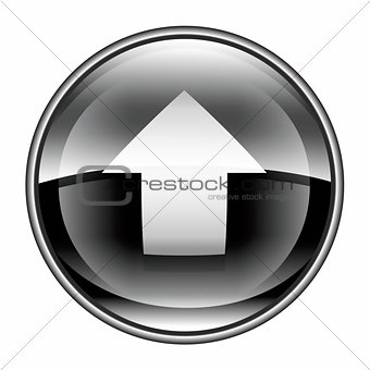 Upload icon black, isolated on white background.