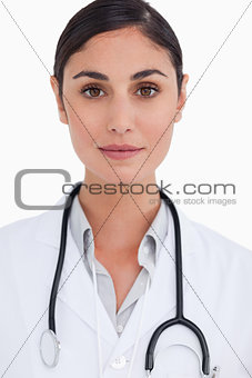 Close up of female doctor