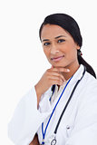 Close up of thoughtful female physician