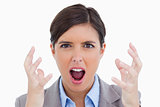 Close up of angry shouting entrepreneur