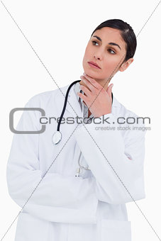 Thoughtful female doctor