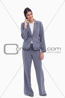 Female entrepreneur on her cellphone