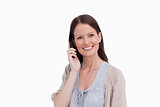 Smiling woman on her cellphone