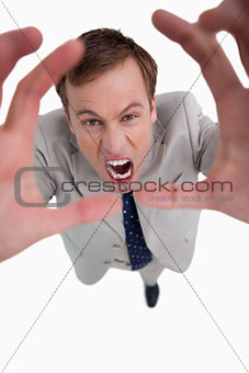 Angry yelling businessman
