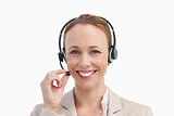 Portrait of a business woman wearing a headset