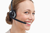 Portrait of a businesswoman with a headset