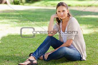Relaxed woman enjoying her day in the park