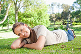 Woman relaxing on the grass
