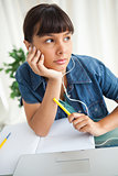 Female student demotivated to do her homework