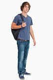 Male student with a backpack