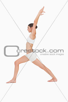 Slim young woman doing yoga