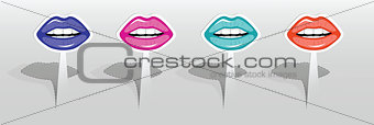 Stickers with color lips