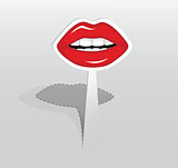 Sticker with red lips