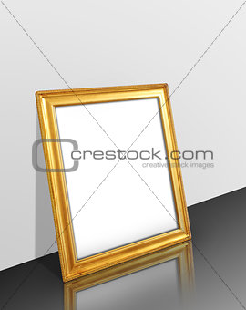 Empty room with wooden frame