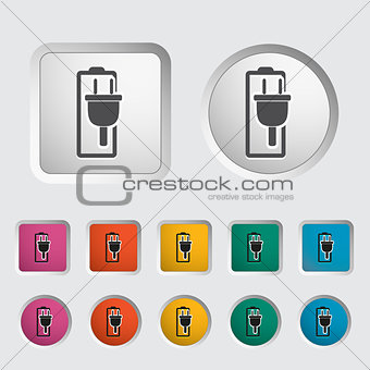 Charging the battery, single icon. Vector illustration.