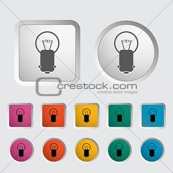 Bulb single icon. Vector illustration.