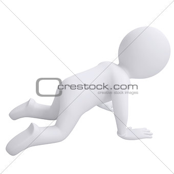 3d man crawling on his knees