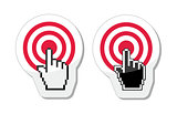 Target with cursor hand vector icon