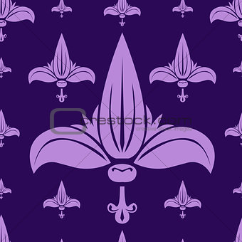 vector seamless pattern with lilies