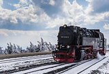 Steam train in the snow