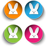 Set of Four Happy Easter Bunny Stickers