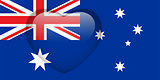Australia Flag Heart Glossy Button