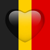 Belgium Flag Heart Glossy Button