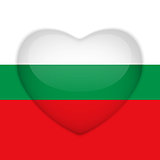 Bulgaria Flag Heart Glossy Button
