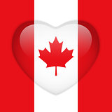 Canada Flag Heart Glossy Button
