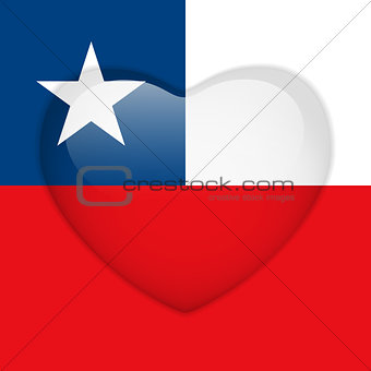 Chile Flag Heart Glossy Button