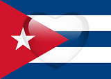 Cuba Flag Heart Glossy Button