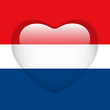 Netherlands Flag Heart Glossy Button