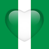 Nigeria Flag Heart Glossy Button