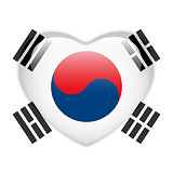South Korea Flag Heart Glossy Button