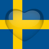 Sweden Flag Heart Glossy Button