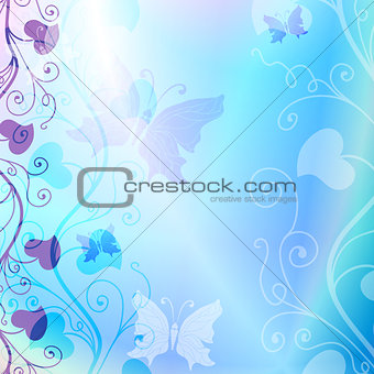 Gentle blue floral frame