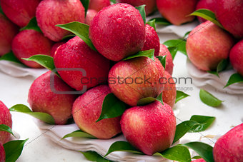 Pile of red apples