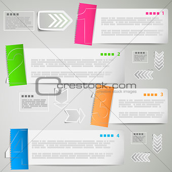 Paper strips for data presentation eps10 vector illustration