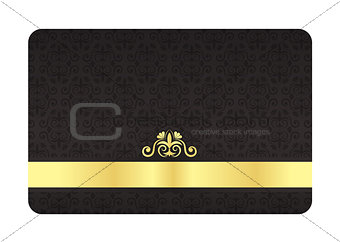 Black card with golden label and vintage texture