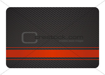 Black business card with red label and charcoal texture