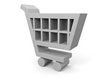 3D illustration of shopping cart